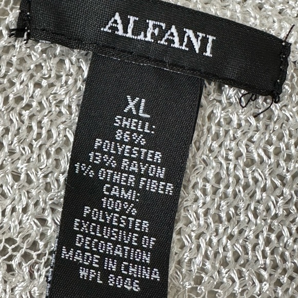 ALFANI Lightweight Ombre Stripe Semi-Sheer Sweater Tunic Sequined Casual Chic XL - Picture 10 of 14